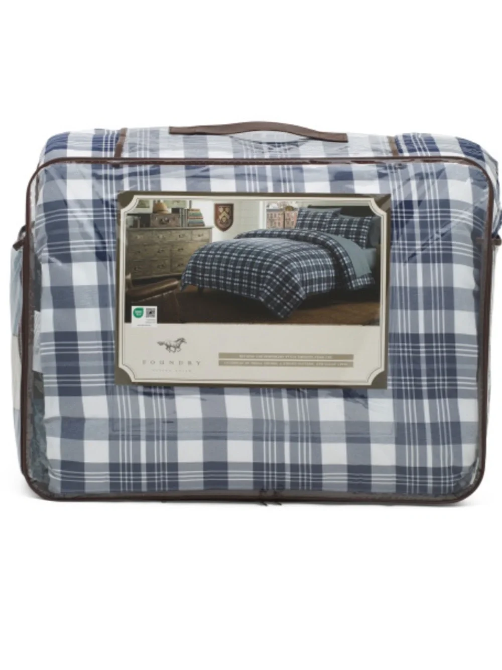 Foundry Navy & White Plaid 7 Piece comforter Set